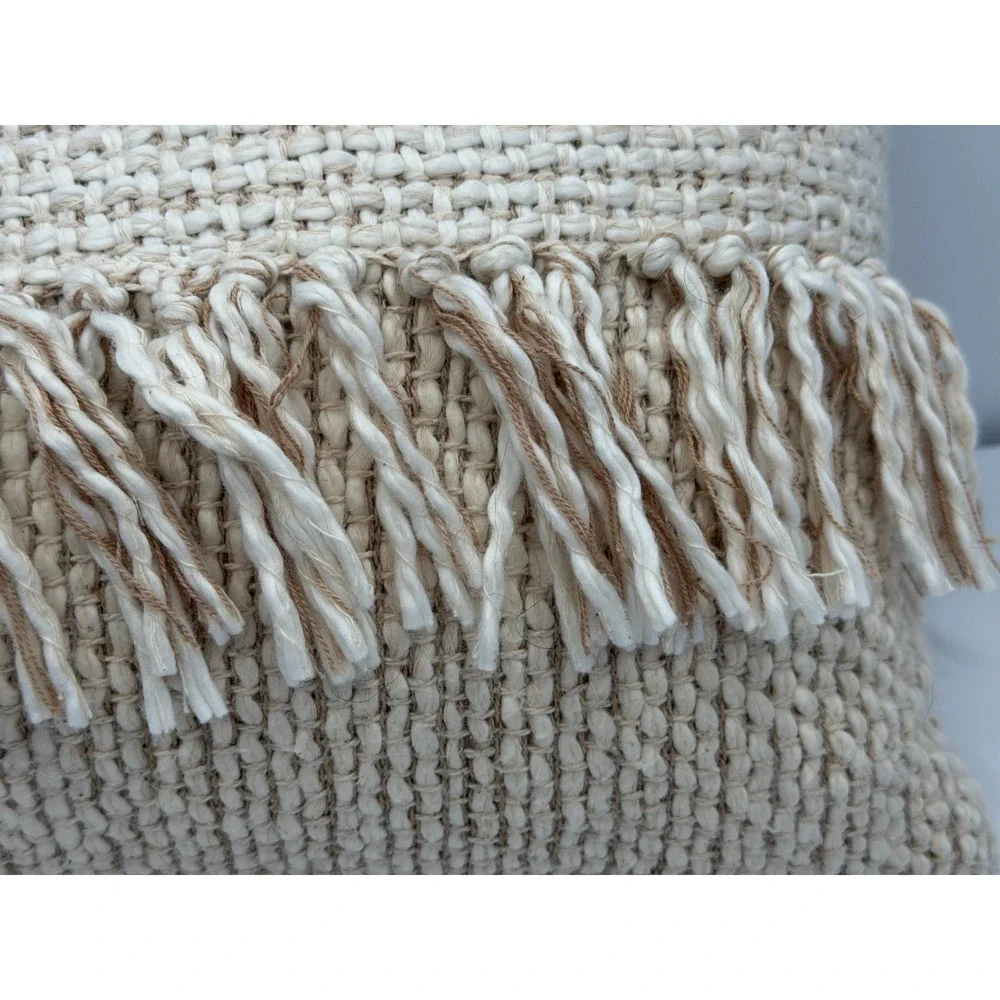 Ashley Medea by Signature Design Tan/Ivory Decorative Pillow 12 x 20 Tassels